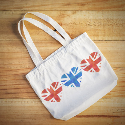 CraftStar Heart Shaped Union Jack Stencil on Bag