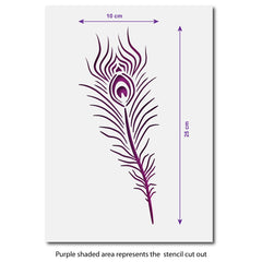 Peacock Feather Stencil - A4 Craft Template - Size Guide