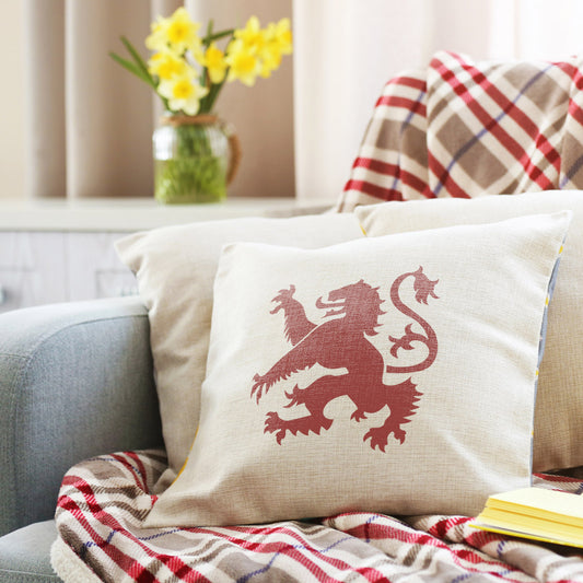 CraftStar Lion Rampant Stencil on Fabric Cushion