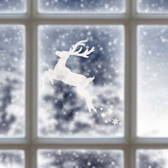 Reindeer Christmas Window Stencil - Spray Snow on Window