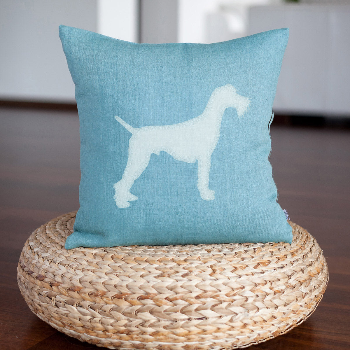 CraftStar Large Schnauzer Dog Stencil on Cushion