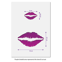 Lip Print Craft Stencil Size Guide