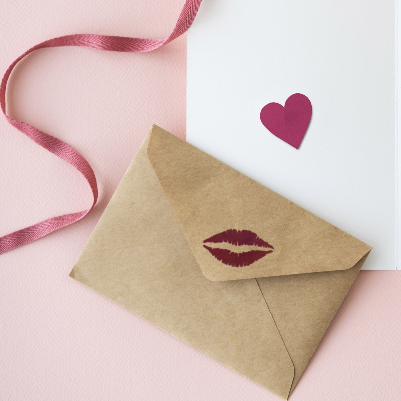 Lip Print Craft Stencil - Kiss Envelope
