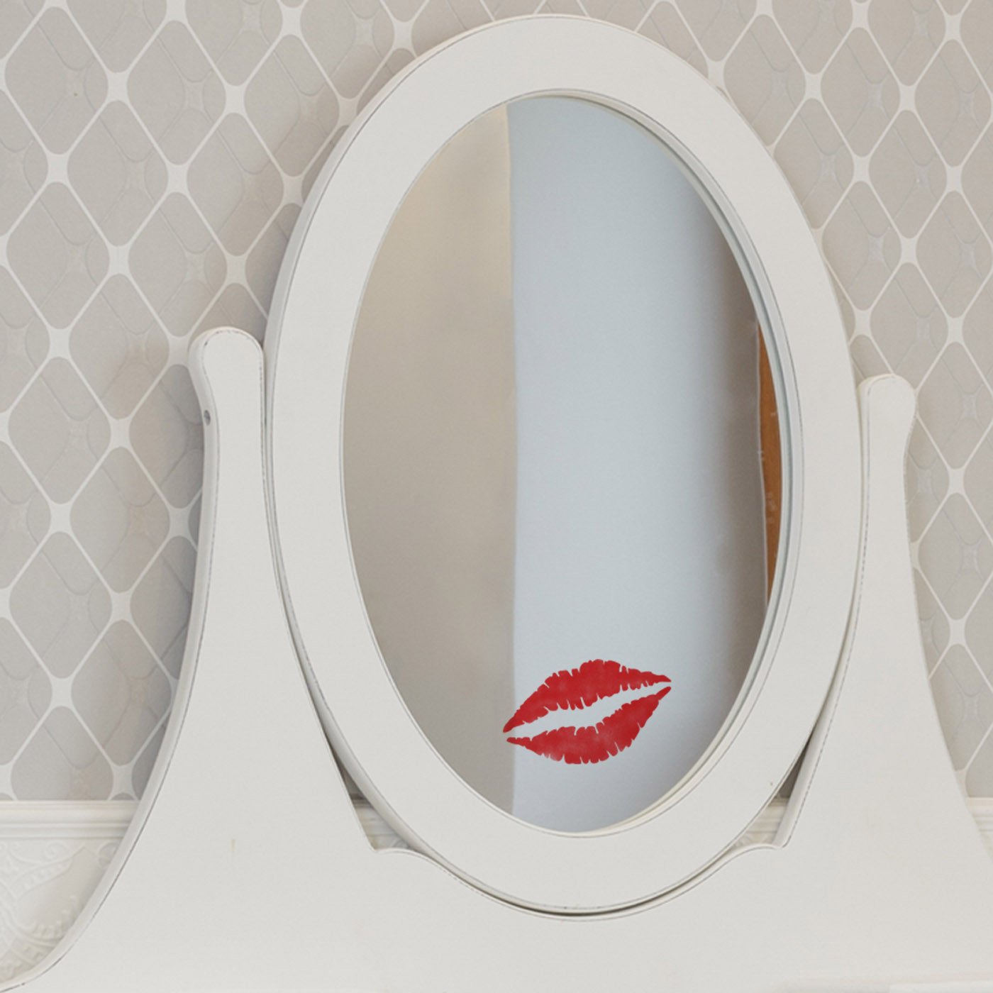 Lip Print Craft Stencil on Mirror