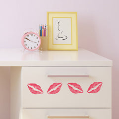 Lip Print Craft Stencil on Furniture