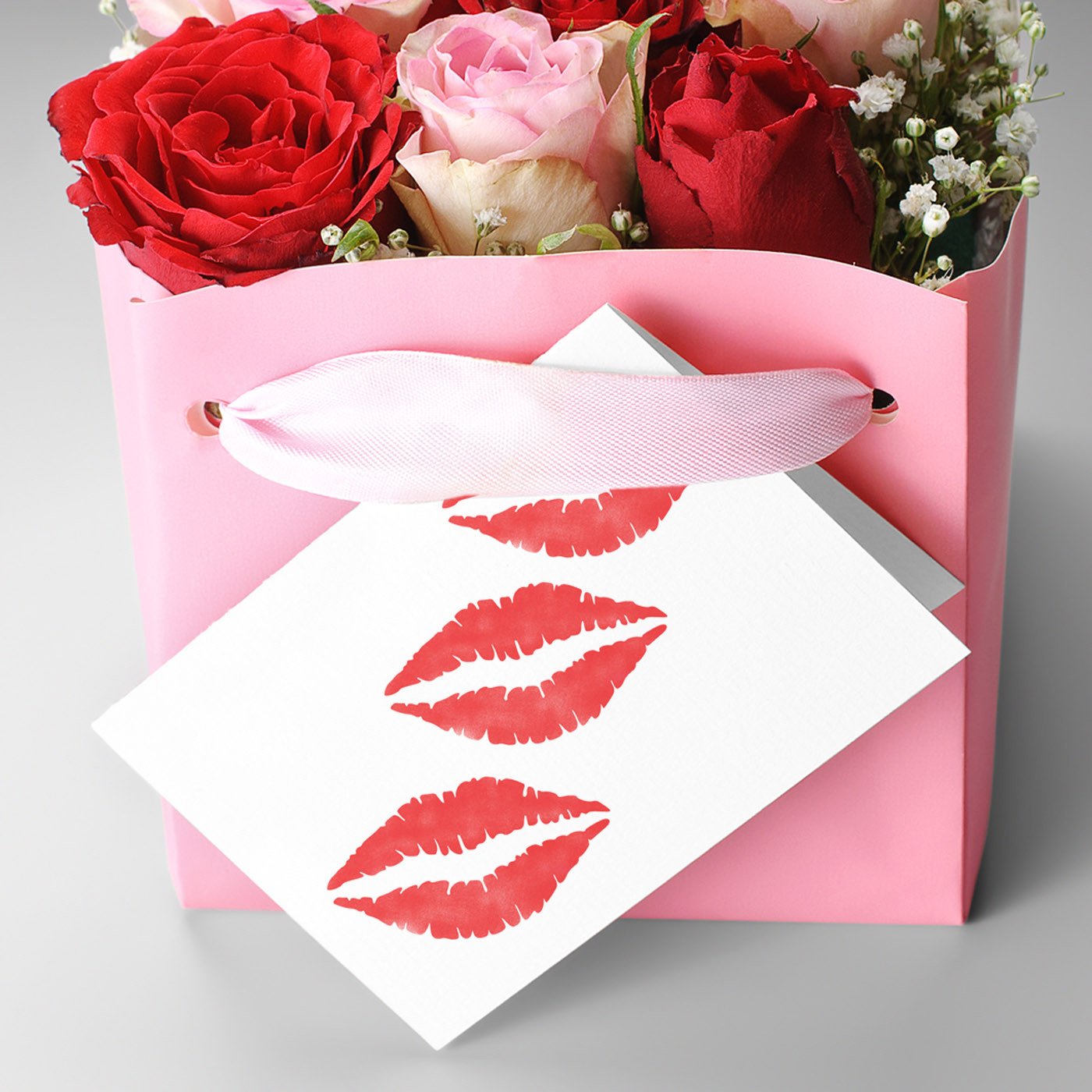 Lip Print Craft Stencil on Card