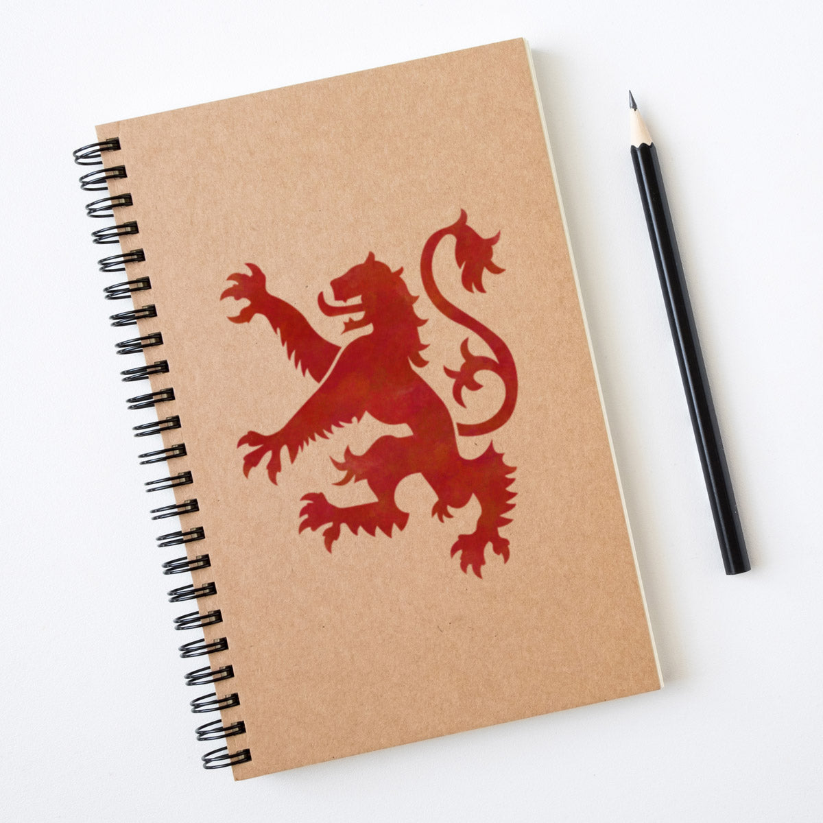 CraftStar Lion Rampant Stencil on Notebook