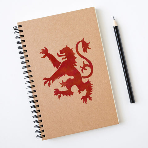 CraftStar Lion Rampant Stencil on Notebook