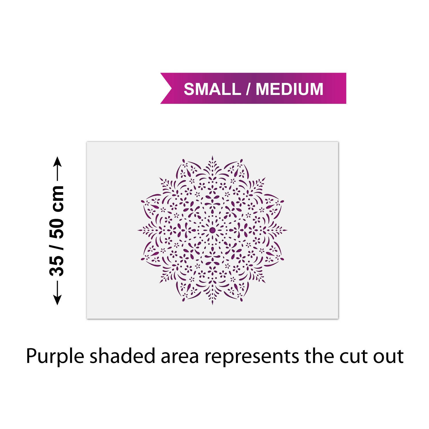 CraftStar Amala Mandala Stencil Size Guide
