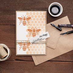 CraftStar Bee and Honeycomb Stencil Set on card