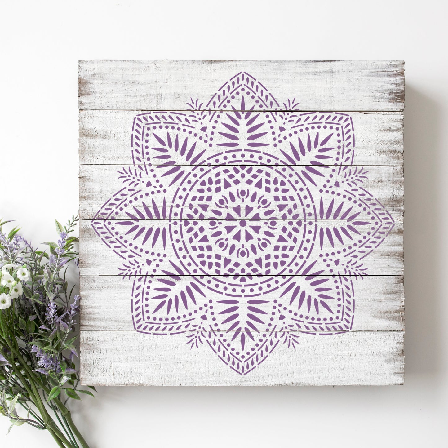CraftStar Bliss Mandala Stencil on Wooden Plaque
