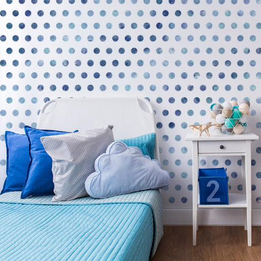 Small Polka Dot Seamless Pattern Stencil in boys room