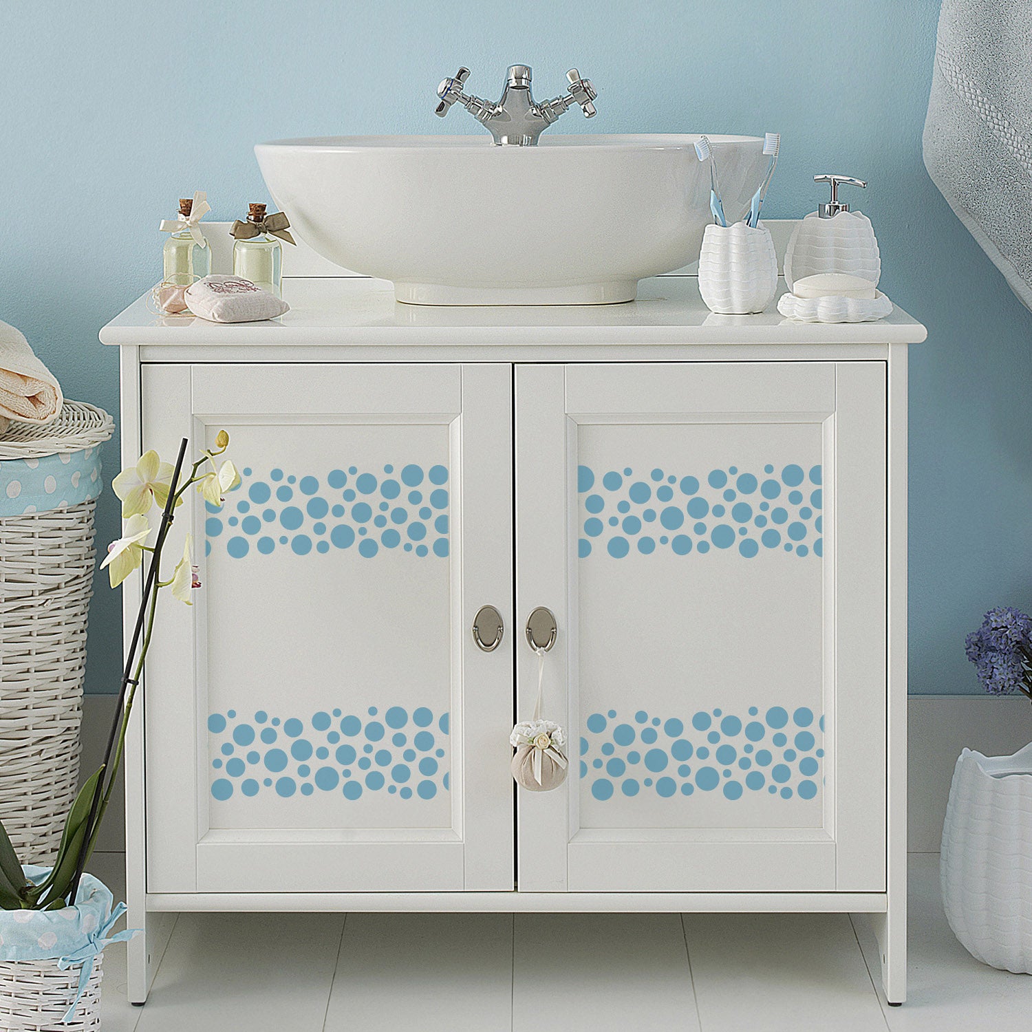 CraftStar Bubbles Border Stencil for Furniture Upcycling