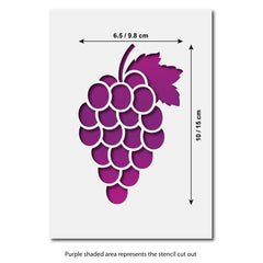 CraftStar Bunch of Grapes Stencil Size Guide