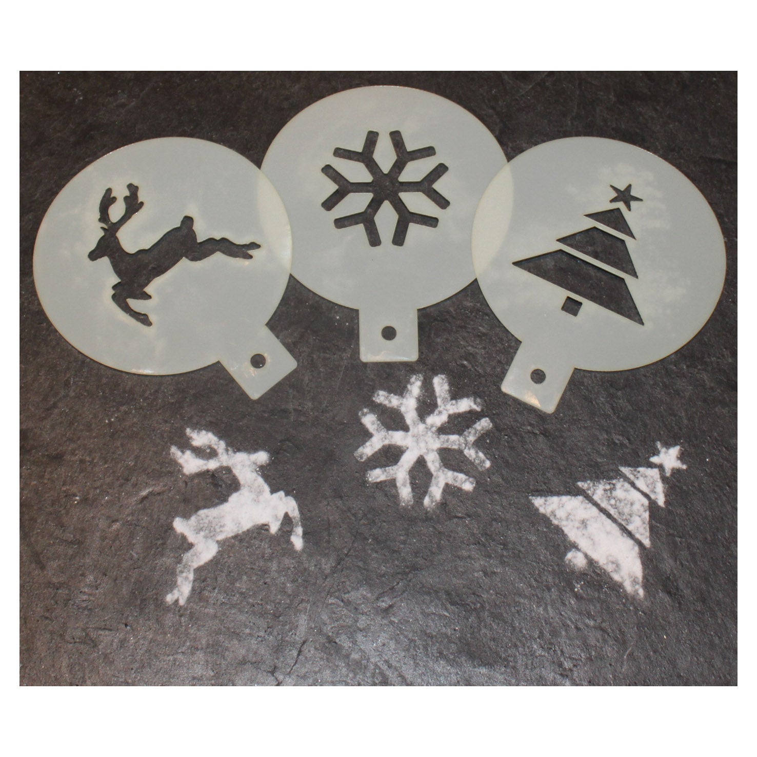 CraftStar Christmas Coffee Duster Stencils - Set of 3