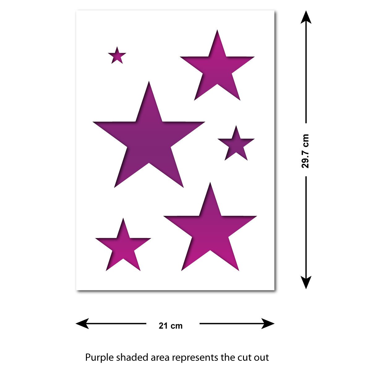 CraftStar Stars Stencil Size Guide