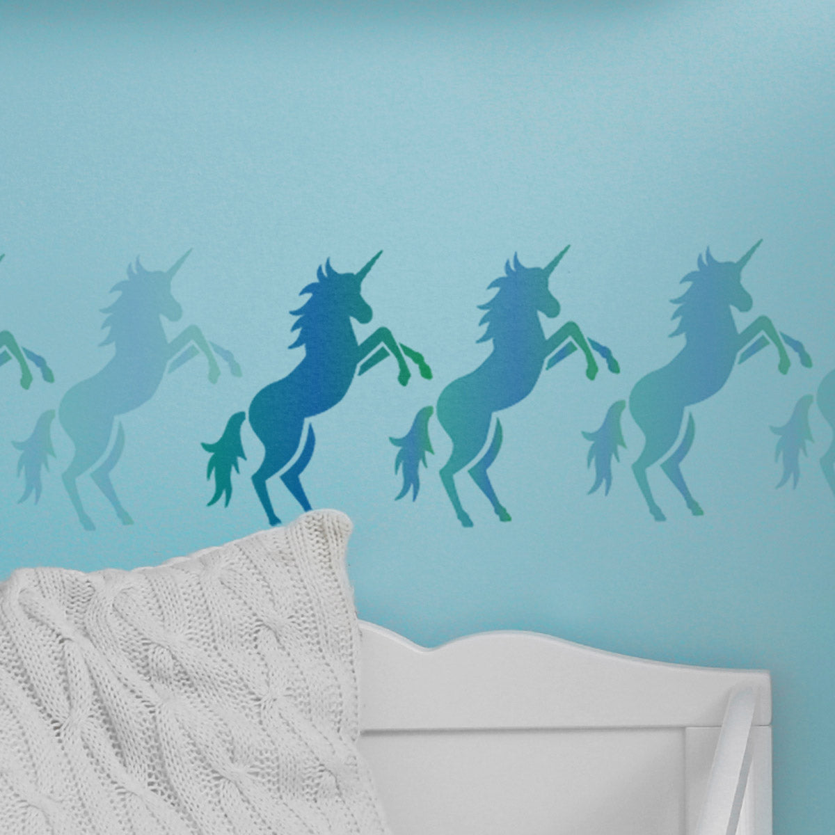 CraftStar Prancing Unicorn Stencil on Wall
