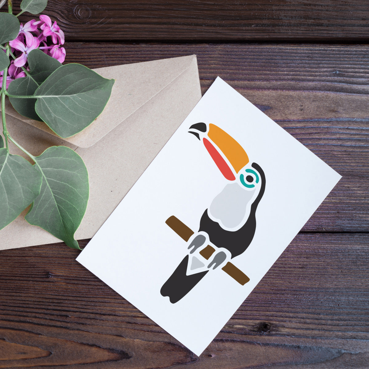 CraftStar Toucan Stencil on card