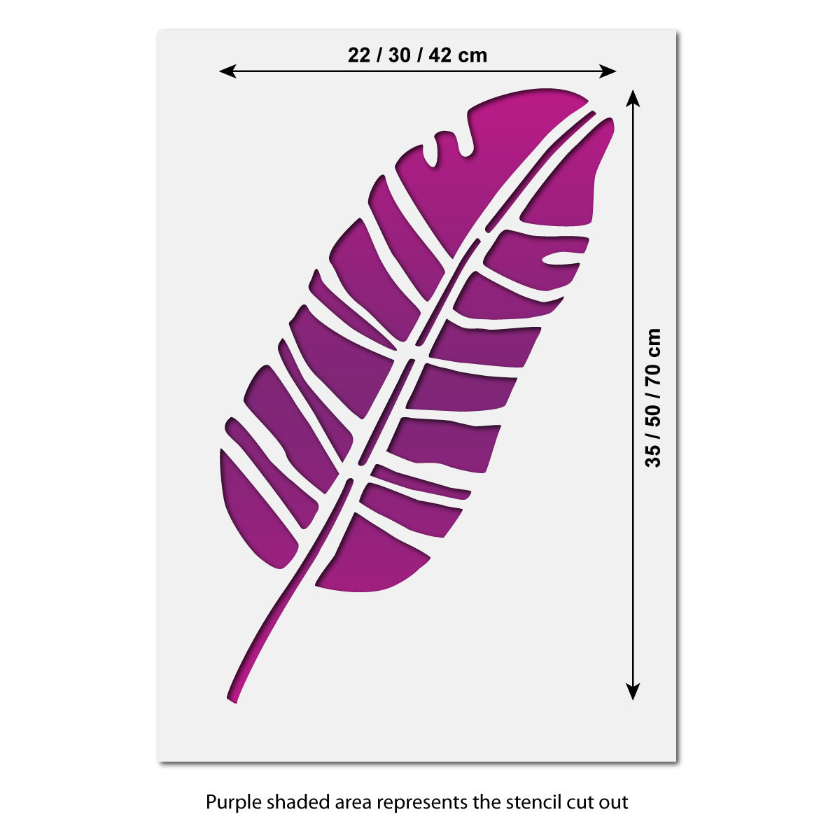 CraftStar Large Banana Leaf Stencil Size Guide