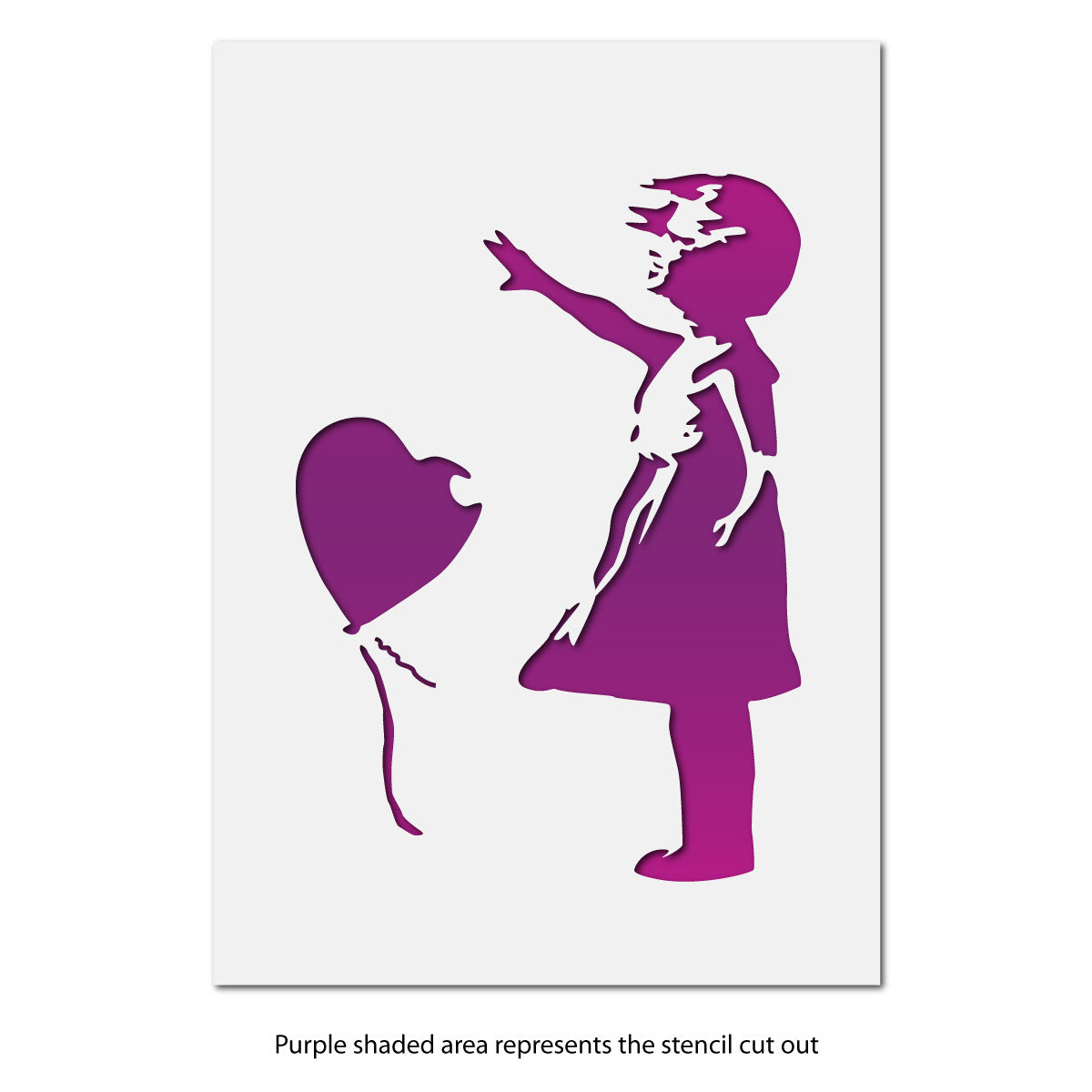 CraftStar Banksy Balloon Girl Stencil - Layout