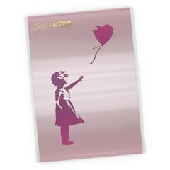 Banksy Balloon Girl Stencil - Craft Template