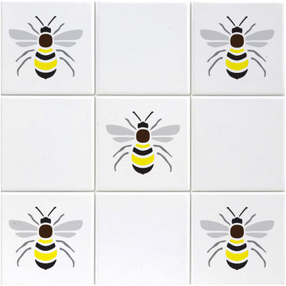 CraftStar Bees Stencil on tiles