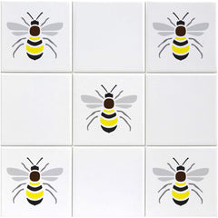 CraftStar Bees Stencil on tiles