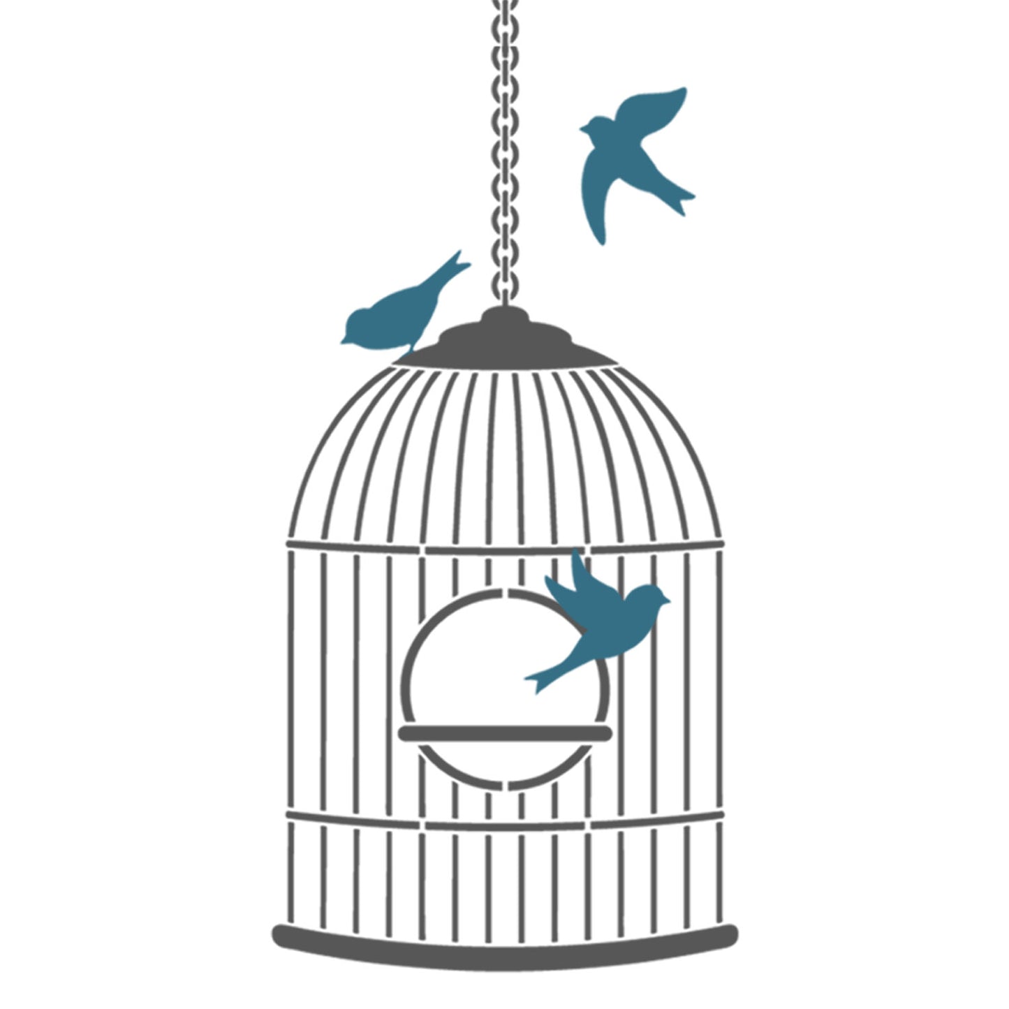 CraftStar Bird Cage Stencil - Example Layout