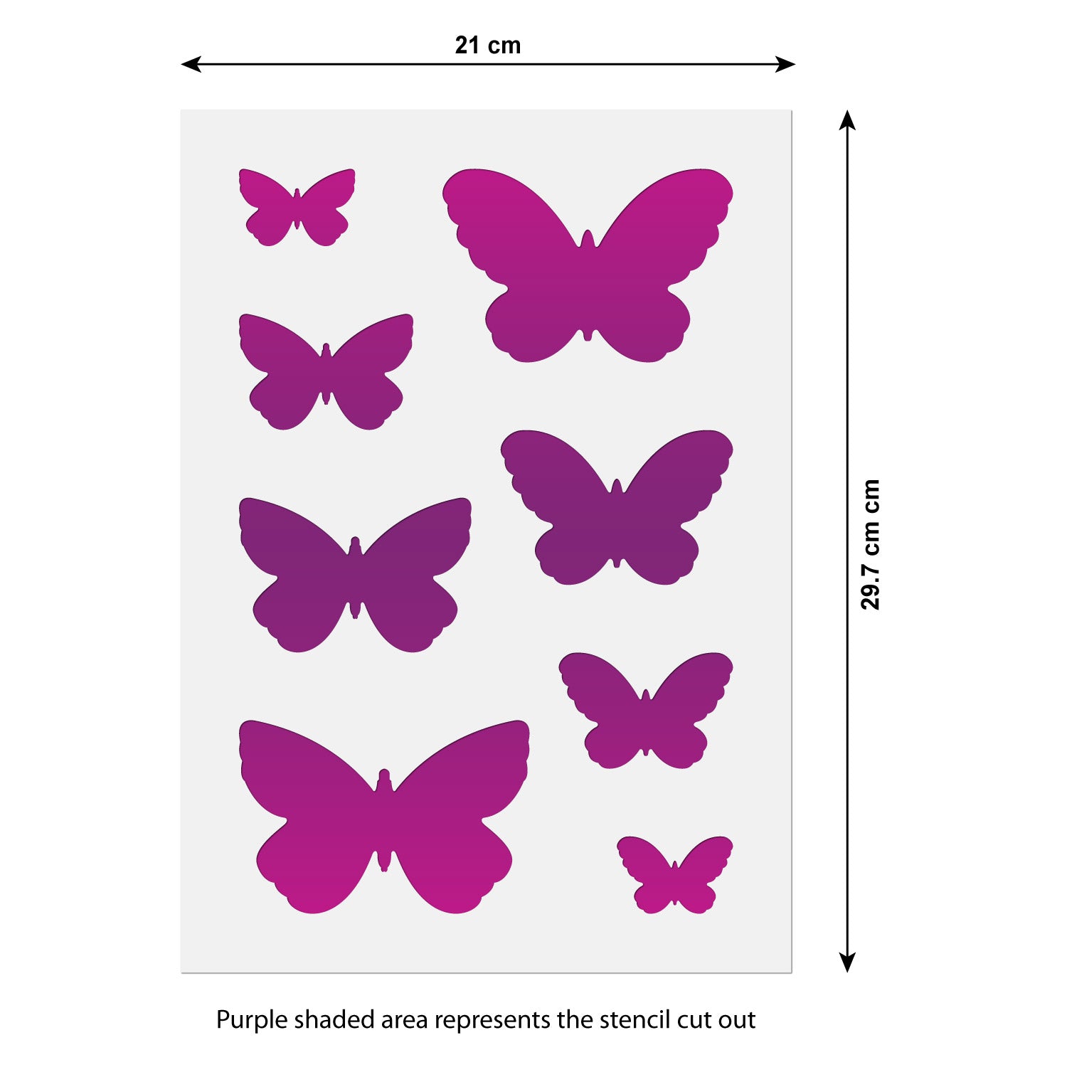CraftStar Butterfly Stencil Set Size Guide