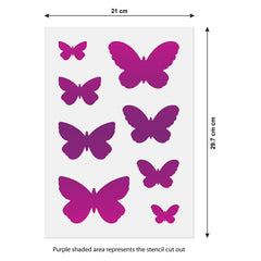 CraftStar Butterfly Stencil Set Size Guide