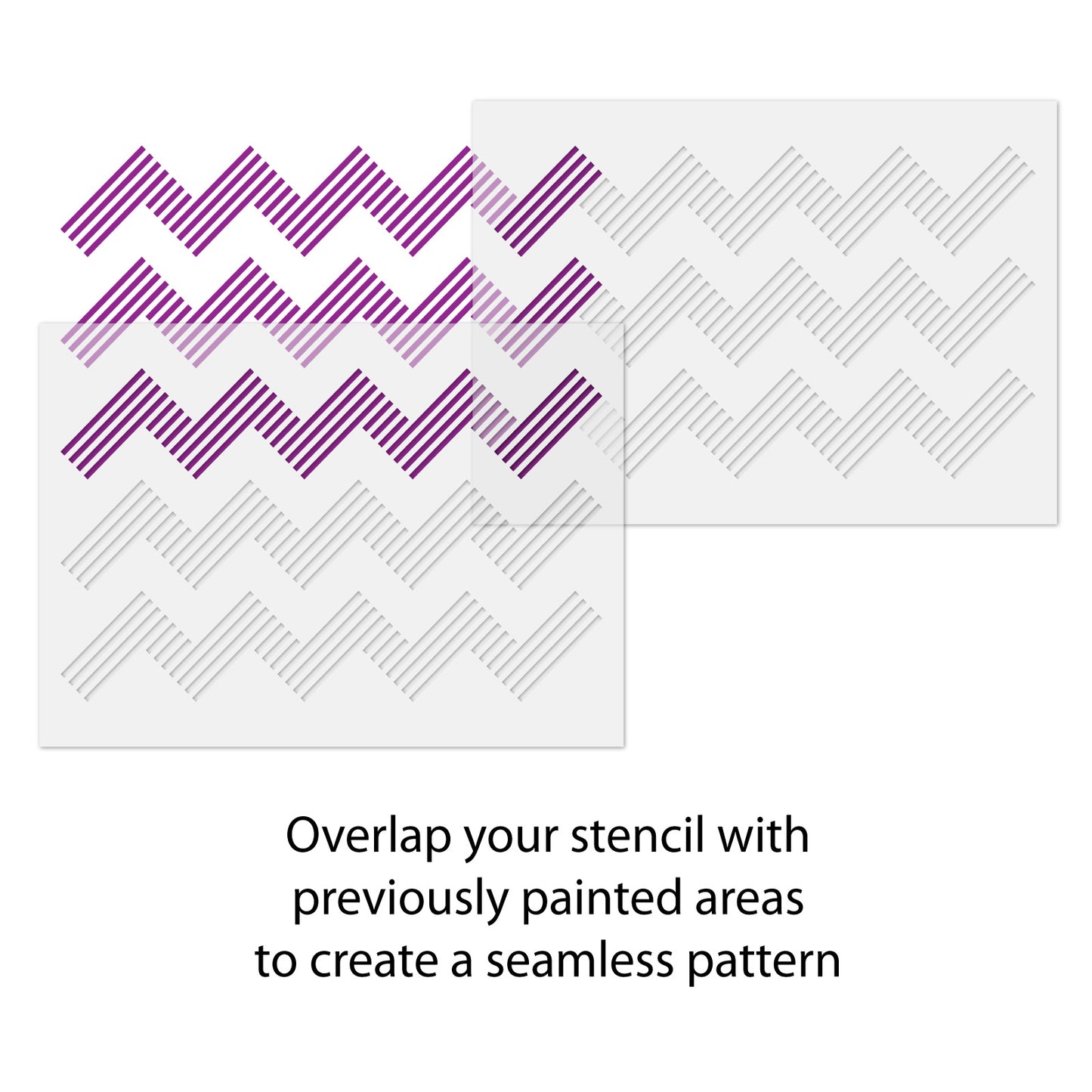 Chevron Wall Stencil - Geometric Line Pattern