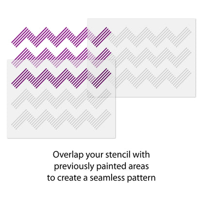 Chevron Wall Stencil - Geometric Line Pattern