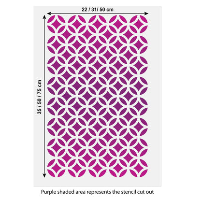 CraftStar Diamond and Circle Pattern Stencil size guide