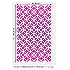 CraftStar Diamond and Circle Pattern Stencil size guide