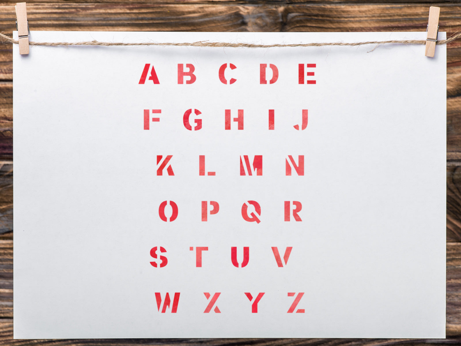 CraftStar Classic Bold Font Alphabet Stencil on Paper
