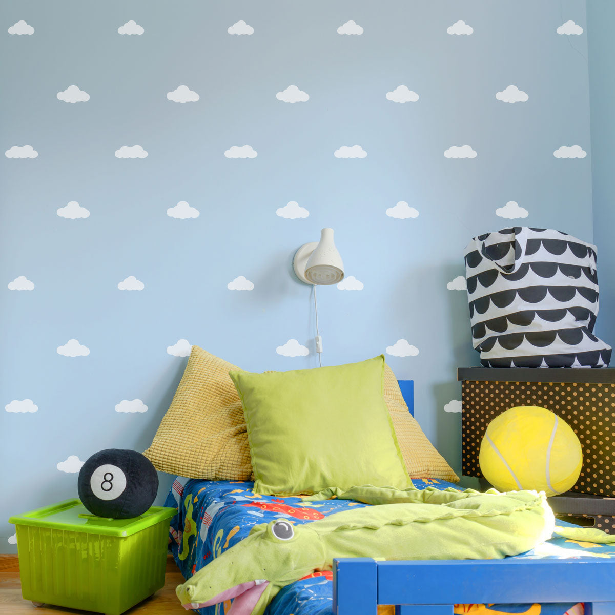 CraftStar Clouds Stencil Set in Boys Bedroom