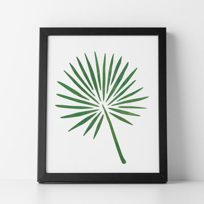 CraftStar Fan Palm Leaf Stencil as a framed picture