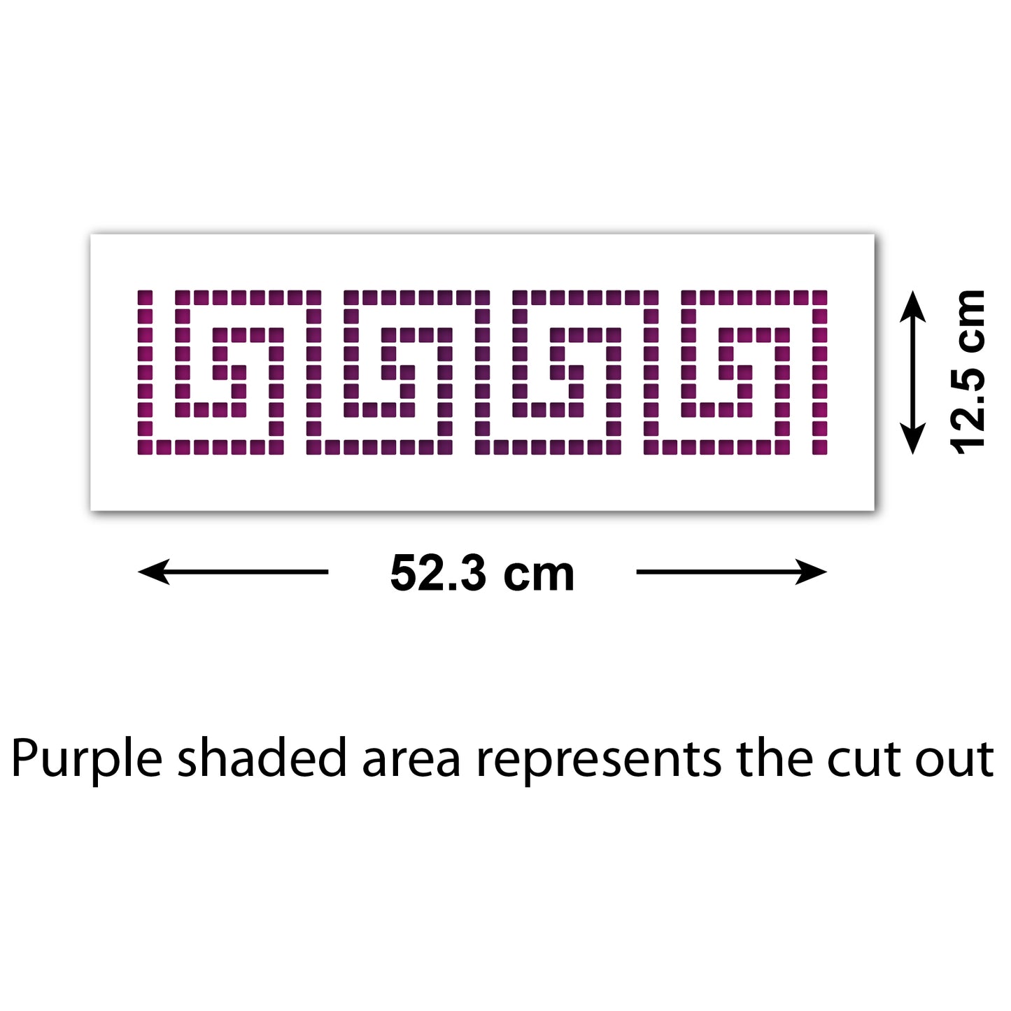 CraftStar Greek Key Border Stencil size guide
