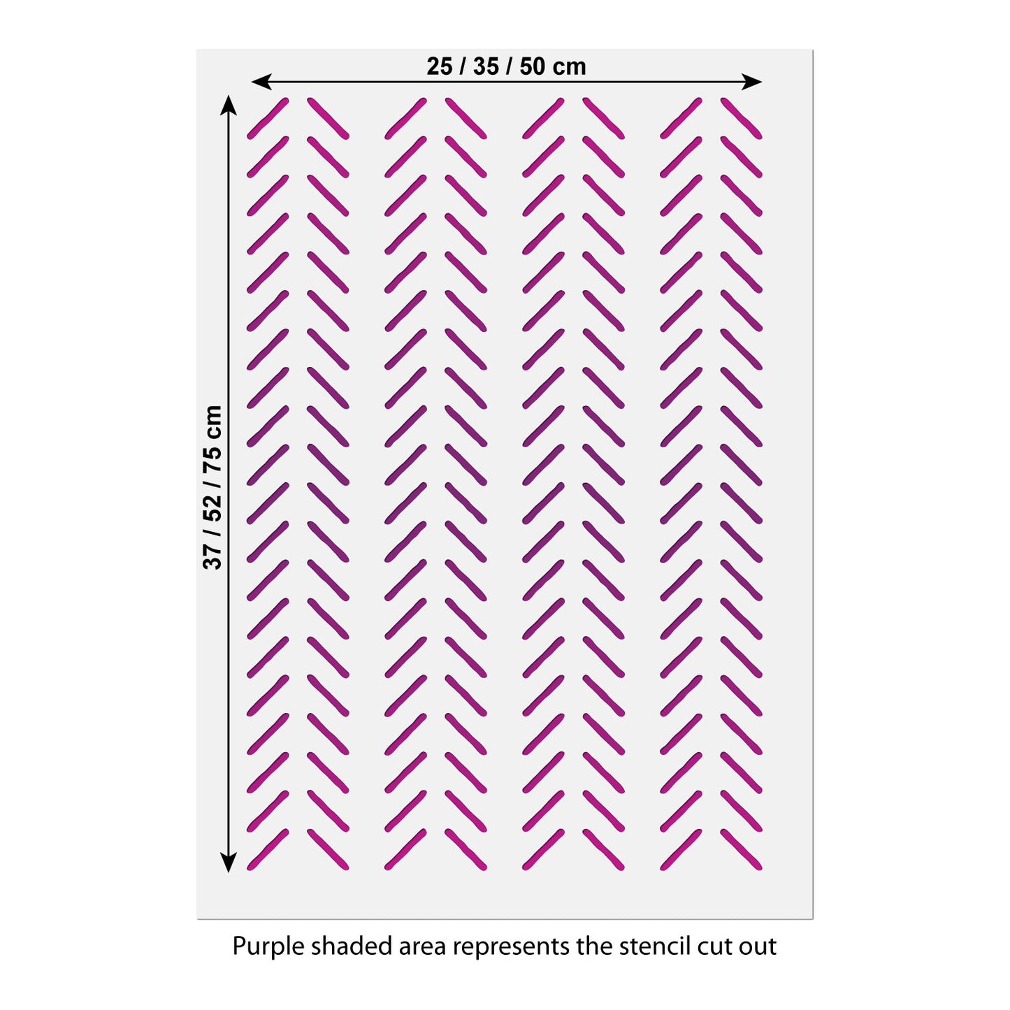 CraftStar Hand Drawn Chevron Arrows Stencil Size Guide