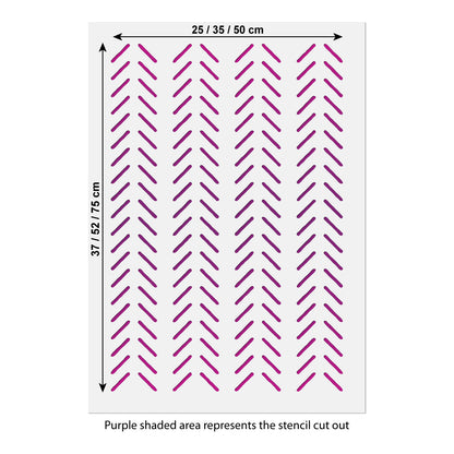 CraftStar Hand Drawn Chevron Arrows Stencil Size Guide