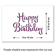 CraftStar Happy Birthday Stencil - Size Guide