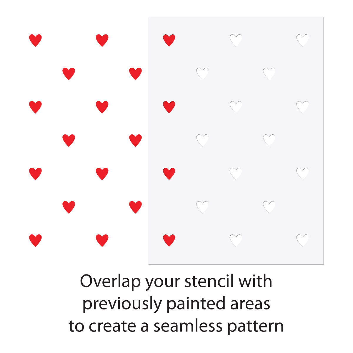 CraftStar Heart Polka Dot Wall Stencil Use Guide