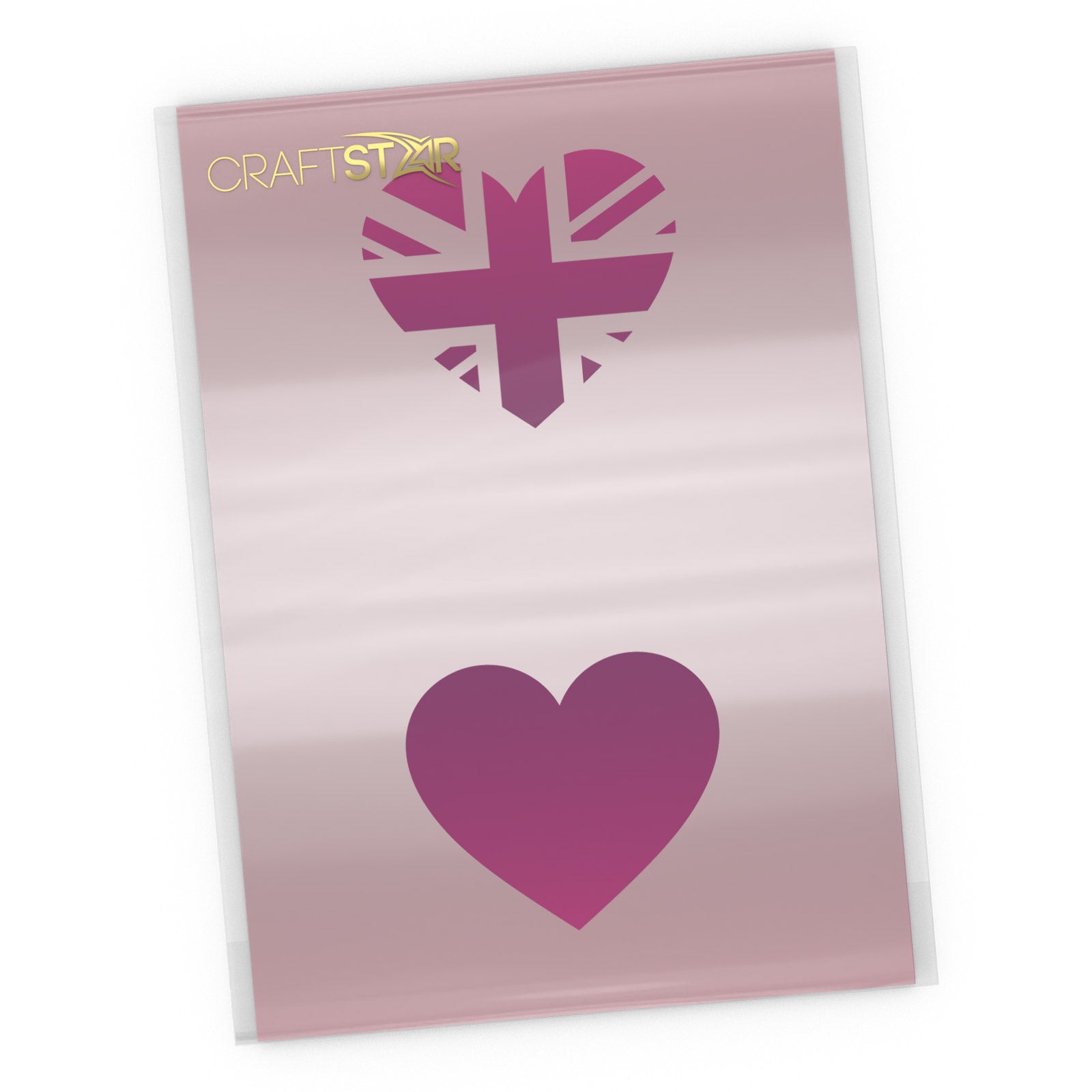 Heart Shaped Union Jack Stencil - Craft Template