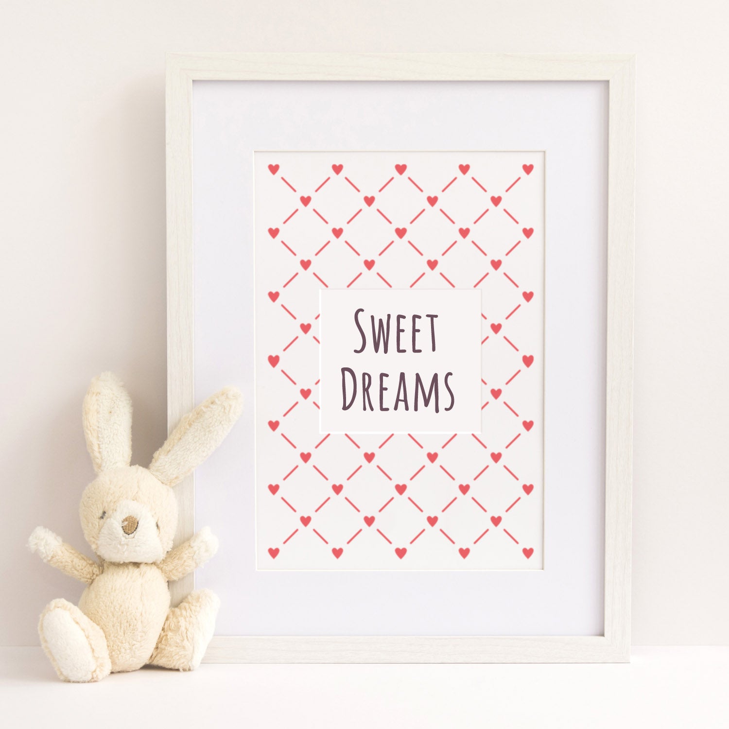 CraftStar Hearts Lattice Stencil as Framed print