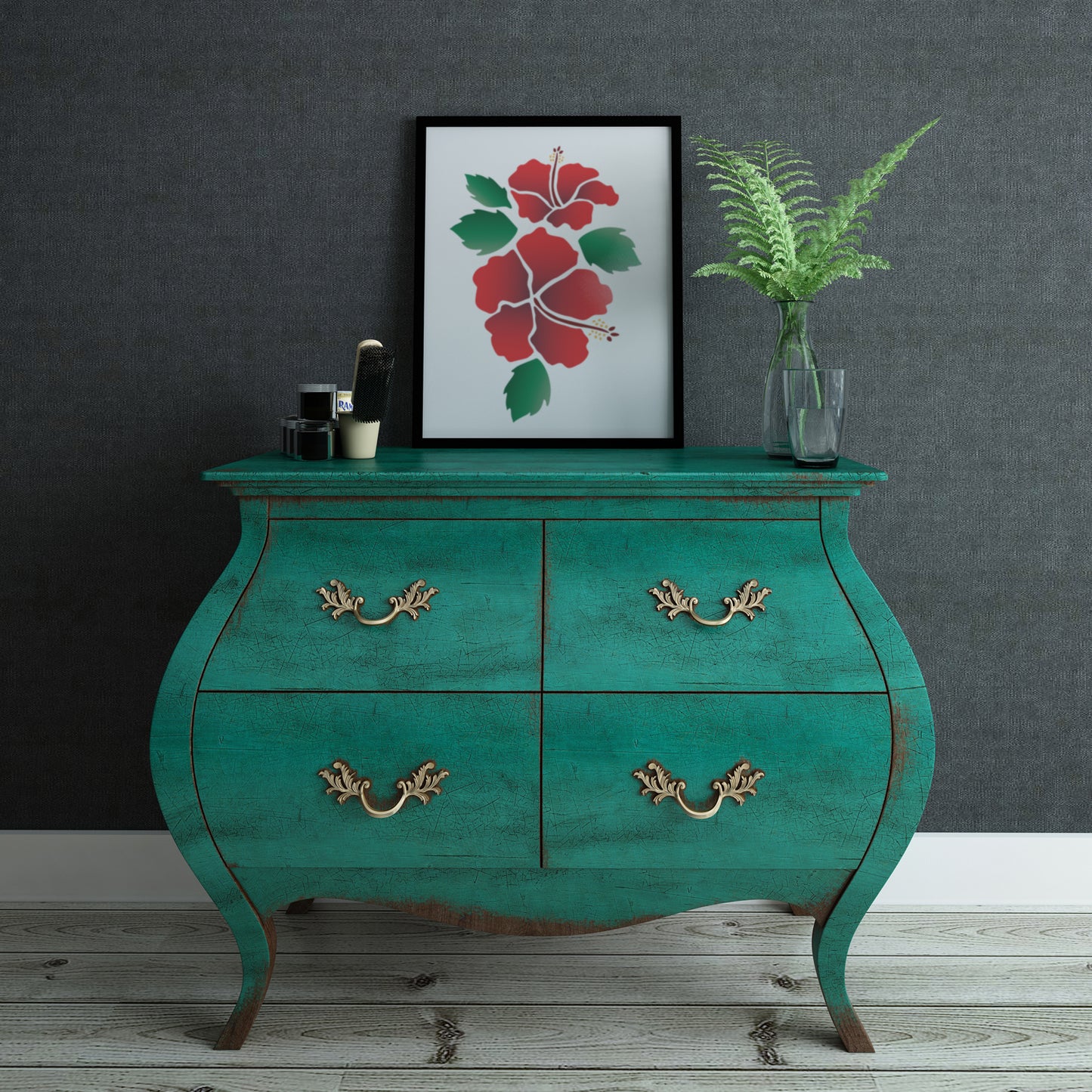CraftStar Hibiscus Flower Stencil Set as Picture