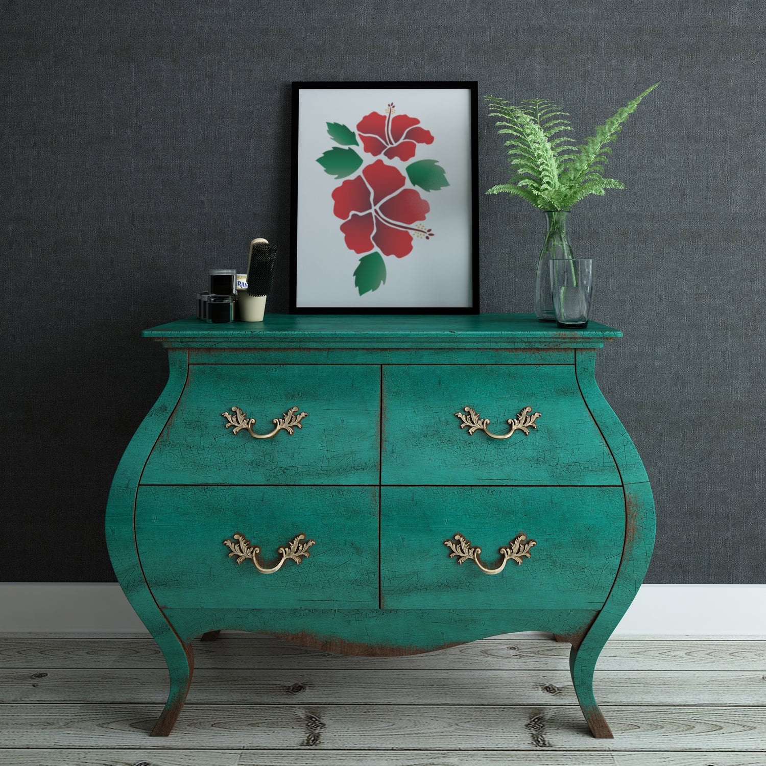 CraftStar Hibiscus Flower Stencil Set as Picture