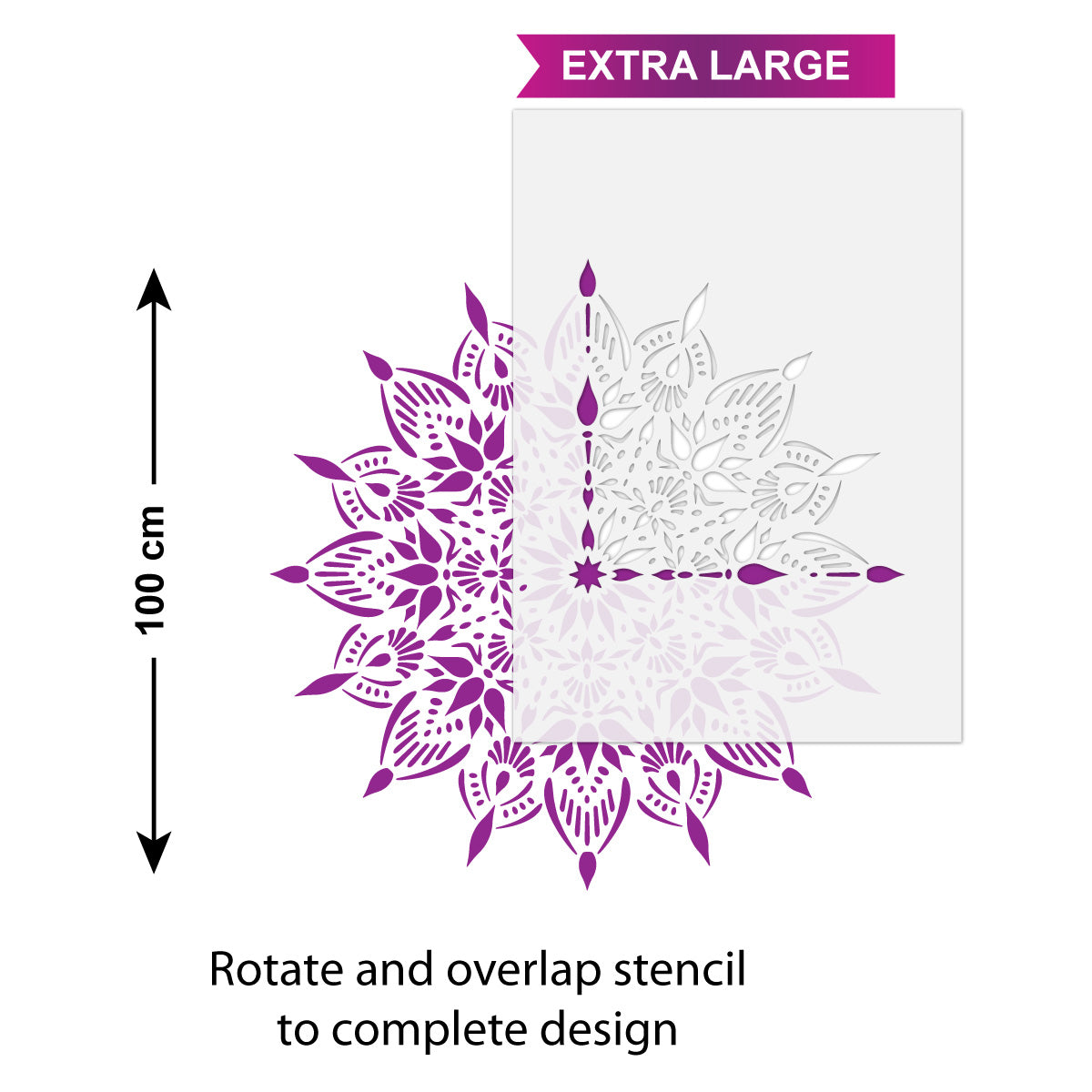 CraftStar Indu Mandala Stencil Size Guide