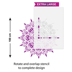 CraftStar Indu Mandala Stencil Size Guide
