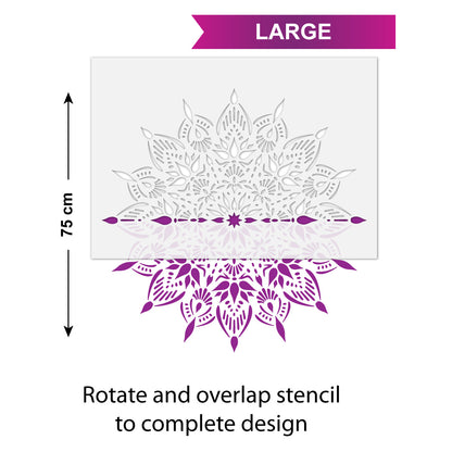 CraftStar Indu Mandala Stencil Size Guide