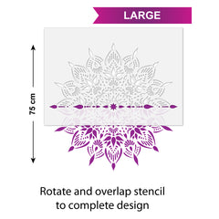 CraftStar Indu Mandala Stencil Size Guide